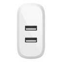Belkin 24W Dual Port USB Wall Charger - Lightning Cable Included - iPhone Charger Fast Charging - USB Charger Block for Power Bank, iPhone 14, iPhone 13, iPhone 12, iPhone 11, iPad Pro, Samsung & more