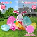 Elegear 6.1FT Easter Bunny & Eggs Inflatable Outdoor Decoration, Lighted Easter Blow Up with Happy Easter Carrot for Lawn, Garden, Yard, Holiday Party & Spring Decor