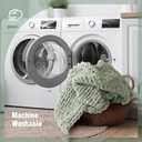 YJLMLY Chunky Knit Throw Blanket,60x80 Inch Heavy 6.8lbs, Hand Knit Chenille Couch Blanket, Soft Cable Knit Gift for Women Mom Wife, Modern Home Decor