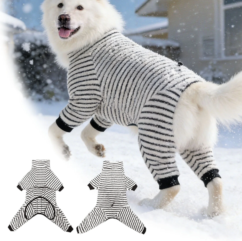 Dog Winter Coat Sweater Clothes Soft Pullover Pajamas, Dog Cold Weather Coats Jacket Warm Windproof Fullbody Dog Jumpsuit , XL