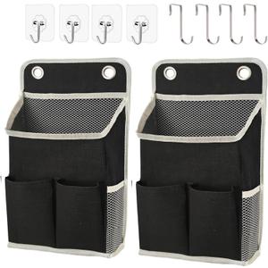 Hanging Basket for Organizing, Wall Organizer with Pockets and Over The Door OrganizerCan for Home, Closet, Office and Camper (Black2)
