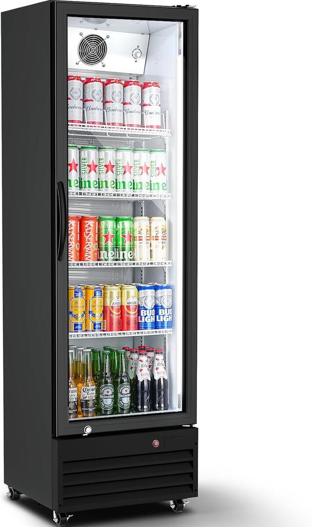 BODEGA BODEGACOOLER 9 Cu.Ft Commercial Beverage Refrigerator with Glass Door,Display Drink Refrigerators fridge for Beer Display Drink Cooler Rapid Cooling & Quiet for Bar Restaurant Office Store Use