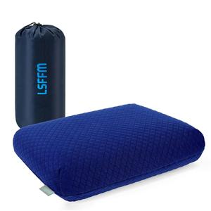 Small Shredded Memory Foam Pillow, Camping Pillow Travel Pillow - Compressible Medium Firm, Breathable Cover, Ideal Backpacking Hiking, Airplane and Car Blue