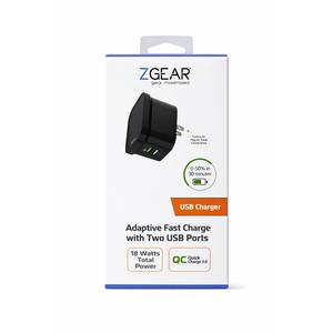 Adaptive Fast Charge with Two USB Ports 18Watts Total Power