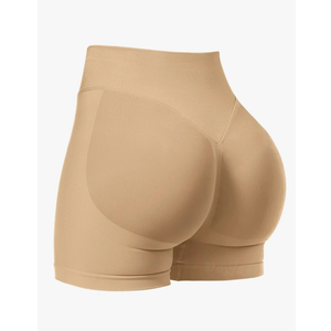 VOYJOY Women Workout Impact Shorts 3.6"/ 4.5"/ 6" Scrunch Butt Lifting Gym Seamless Booty Biker Shorts , Small, Deep Apricot