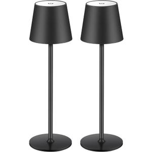 BGFHome Cordless Table Lamp LED Desk lamp,5000mAh Rechargeable Touch Night Light Wireless Minimalist Design for/Restaurant/Bedroom/Bars/Outdoor Party/Camping/Coffee Shop(2 Pack Black)