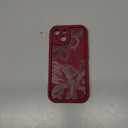 for iPhone 15 Case, Creative Butterfly Pattern Design for Girl Women, Soft Silicone Shockproof Anti-Scratch Protection Phone Cover for iPhone 15 (Burgundy Red Butterfly)