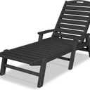 POLYWOOD NCC2280MA-P Nautical Arms Chaise, Black