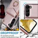 Asuwish Phone Case for Samsung Galaxy S23 5G Wallet Cover with Tempered Glass Screen Protector and Ring Stand Credit Card Holder Leather Wrist Strap Cell Accessories S 23 23S G5 Women Men Rose Gold