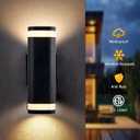 wowlite Dusk to Dawn Outdoor Wall Light 2 Pack, Modern Exterior Lights for House, Matte Black Outdoor Wall Sconce with E26 Base, Waterproof Outdoor Light Fixture Wall Mount Up and Down Lighting