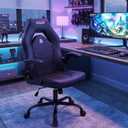 N-GEN Gaming Gaming Chair, Lumbar, PU Leather, Flip-Up Arms, Jet Black