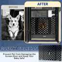 RV Screen Door Protector for Dogs-RV Screen Door Slider Panel,Adjustable RV Screen Door Guard,Heavy-Duty Metal,Bite and Scratch Resistant,Fits 20"-32.2" for RV & Camper (Black)