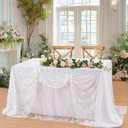 B-COOL 10 Pieces Lace White Table Cloth 60x120 Inch Vintage Wedding Floral Tablecloth for Rectangle Tables Sweetheart Lace Fabric Rustic Wedding Ceremony Decor