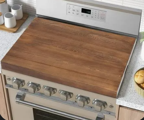 SOLID HOME Large Acacia Wood Noodle Board - Versatile Stovetop Cover - Durable Wooden Stove Top Covers - Elegant and Functional