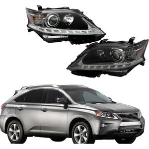 Silscvtt Driver and Passenger Side Headlight Assembly Replacement for Lexus RX350 RX450h 2013-2015 HID Xenon Halogen w/DRL w/o AFS Headlamp LH+RH