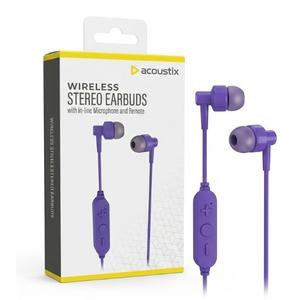 Acoustix Wireless Stereo Earbuds with In-Line Microphone and Remote