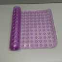Yimobra Non Slip Bath Mat, Super Strong Suction Cups,34.5"x15.5"Long Tub Mat with Drain Holes, Machine Washable Fast Draining Shower Mats, Bathroom Essentials,Clear Purple