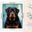Animal Paint by Numbers Kit for Adults - DIY Rottweiler Dog Portrait Painting on Canvas 16x20 Inches, Acrylic Paint Set, Suitable for Beginners, Pet Art for Home Decoration or Gifts
