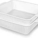 Casserole Dishes for Oven, 10'' Square Casserole Baking Dish, 2 Pack Ceramic Baking Dishes, Bakeware Sets with Handles, Lasagna Pan for Baking, Cake, Kitchen, Microwave, Dishwasher Safe