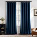 MIULEE Navy Blue Velvet Curtains 84 Inch Long Luxury Super Soft Thermal Insulated Blackout Curtains Room Darkening Drapes Rod Pocket Design for Bedroom Living Room Set of 2 Panels, W40 x L84 Inch