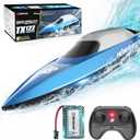 BEZGAR Remote Control Boat- 2.4GHz RC Boat with Rechargeable Battery, Fast Speed 20+ MPH with Double-Hatch Design for Lakes&Pools, Summer Toys for Adults and Ideal Gifts Rc Boats for Kids 8-12(TX122)
