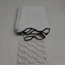 Waffle Weave 230GSM Heavy Duty Fabric with Black Scalloped Border Shower Curtain, Boho Chic Cloth Shower Curtain for Bathroom Showers,72 x 84 Inches