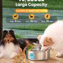 Oneisall Pet Water Fountain with 5 Set Filters, 7L/230oz Quiet Dog Water Dispenser, Stainless Steel Dog Fountain with Visual Water Level&4-Layer Filtration for Large Dogs