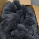 Sheepskin Rug, Fluffy Shaggy Area Rug, Super Soft 24 x 72Sheepskin Hair Rug, Plush Rug, Decorative Rugs for Bedroom, Children's Room, Living Room (Smoky Grey, 24" x 72")