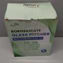 Netany 2 Pack 2.22 Liters/75 oz Square Glass Pitcher with Lid and Handle for Fridge, Iced Tea and Coffee Carafe Beverage Serveware, Heat Resistant Borosilicate Water Jug for Hot/Cold Drinks and Milk (68 oz Clear)