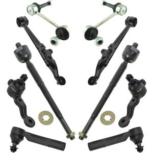 TRQ Front Steering & Suspension Kit Ball Joint Control Arm Sway Bar Stabilizer Link Tie Rod Compatible with 2001-2005 Lexus IS300