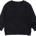 Kids Tales Toddler Baby Boy Girl Long Sleeve Crewneck Pullover Sweatshirt Swea ter Outfits Solid Color Casual Clothes 73