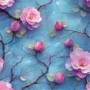 Pink Blue Rose Flowers Vintage Peel and Stick Wallpaper Wall Decor Self Adhesive Wall Paper Stick on Easy Peel Off Contact for Renter Apartment