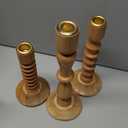 Wooden Candlestick Set of 3 Taper Candle Sticks Holder, Candlestick Wood Holders for Table, Party, Home Decor, Holiday, Christmas Farmhouse Candle Holder Fits 3/4 inch Thick Candles