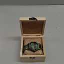 BOBO BIRD Men Wooden Watch Fashion Quartz Analog Wristwatch Colorful Handmade Wooden Watches for Men (Green-Wood)