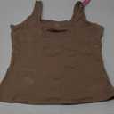 PUMIEY Women's Square Neck Tank Top Sleeveless Double Lined Basic Tops Sharp Collection (X-Large, Taffy)
