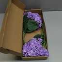 4PCS Real Touch Purple Hydrangea Artificial Flowers 21'' Large Latex Fake Hydrangea Flowers Faux Hydrangea with Stem for Wedding Home Table Centerpieces Indoor Baby Shower Decorations (Purple)