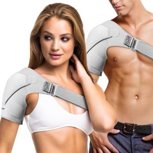 Suptrust Shoulder Brace for Women and Men, Shoulder Pain Relief, Shoulder Support, Rotator Cuff Support Brace, Adjustable Fit Sleeve Wrap, Relief for Shoulder Injuries and Tendonitis, One Size Regular(Gray Color)