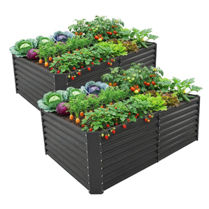 2 Pack 6×3×1 ft Galvanized Metal Raised Garden Bed, Deep Root Elevated Planter Box Steel Large Vegetable Flower Bed Kit,