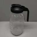 64oz Glass Pitcher with Lid, 2 Quart Mason Jar Pitchers with Lid and Spout, Wide Mouth Breast Milk Pitcher Glass Jug Sun Tea Pitchers, Cold Brew Coffee pitcher, Fridge Container for Water, Juice, Tea (Black)