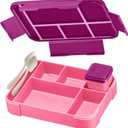 My Vesperbox Lite  Mini Lite - Kids Bento Lunch Box  Extra Durable Lunchbox for Toddlers and School  Leakproof, Child-Friendly, Ideal for Daycare, Preschool & Elementary School (Lite - Purple - 23x17,5x5cm)