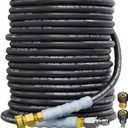 3/8" 4800PSI Pressure Washer Hose 75FT with Swivel Quick Connect for Cold/Hot Water Max 248F, Kink Resistant Steel Wire Braided, Wear Resistant Power Washer Hose with M22 14mm Adapter