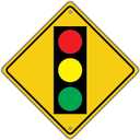 Traffic Light Ahead with Symbol Crossing Metal Aluminum Road Sign 12x12