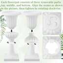 AceOrbit 6 Pack 20" Large Plastic Urn Planters, Pedestal Flower Plant Pot White Plant Stand for Wedding, Party, Event, Home, Stage, Garden, Balcony Decoration