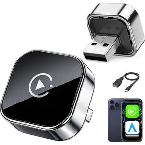 Wireless CarPlay & Android Auto Adapter for Cars, Converts Wired CarPlay to Wireless, Fast Auto Connect, Plug and Play, Stable Bluetooth WiFi Connection for iPhone and Android