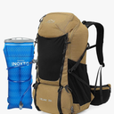 INOXTO 35L Hiking Backpack with 3Lwater bladder, Camping Backpack with Waterproof Rain Cover for Men, Outdoor Sport Travel Daypack for Climbing (Khaki 2)