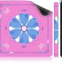 XINTONG Mahjong Mat, 3232 Inches, Mahjong Mat for Table|Anti-Slip | Noise Reduction | Waterproof | Wrinkle-Free, Mah jongg Mat Transported in Curly Packaging, No Creases. (Pink)