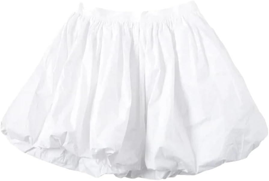 Rfmfkkg Women's Pleated Shorts A-Line Mini Shorts Causal Solid High Waist Shorts (Medium, White)