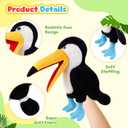 Animal Hand Puppets 11 Inch Bird Plush Toucan Owl Eagle Parrot Flamingo Peacock Puppet Toys Role-Play Puppets for Kids Storytelling Imaginative Pretend Play Teaching Preschool(Toucan)