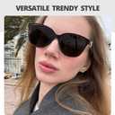 LVIOE Cat Eye Polarized Sunglasses for Women Trendy Classic Retro Shades with UV400 Protection for Driving Fishing LS1205 (A3 Black Brown/Grey)