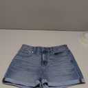 LookbookStore Jean Shorts Womens Stretchy High Waisted Ripped Denim Shorts with Pockets Trendy Distressed Cut Off Shorts (Large, After Dusk Blue)